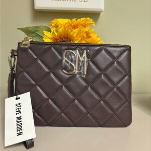 Steve Madden Quilted Brown Clutch
